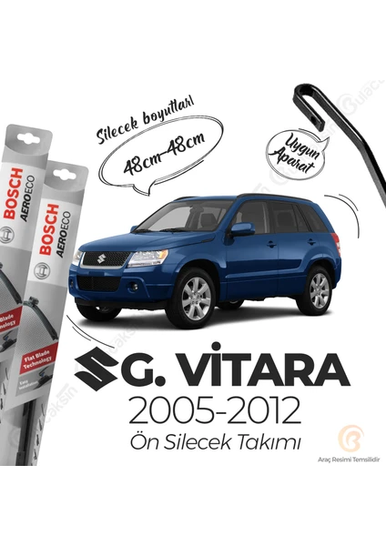 Suzuki Grand Vitara Muz Silecek Takımı (2005-2012) Bosch Aeroeco