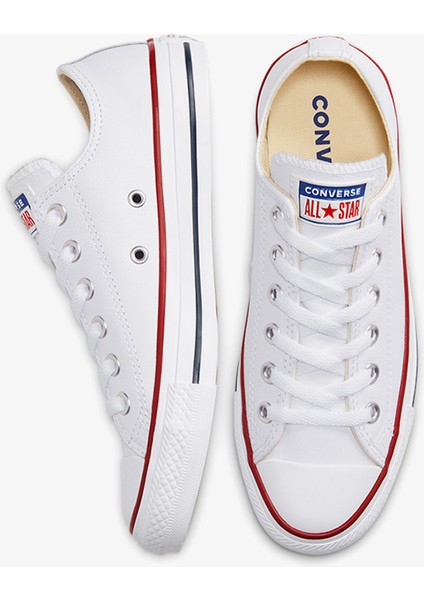 Chuck Taylor All Star Beyaz Deri Sneaker 132173C.100 fırsatları