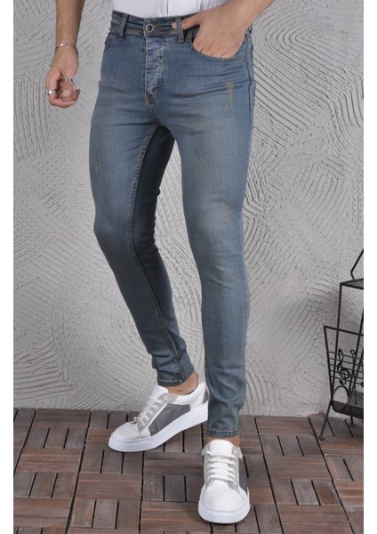 Erkek Jeans Skinny Fit Likralı Italyan Kesim Dar Paça Tırnaklı Kot Pantolon fiyatları