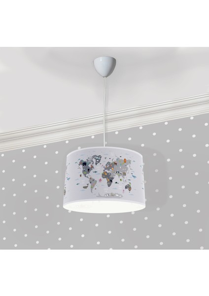 Eğitici Harita Çocuk Odası Sarkıt Avize