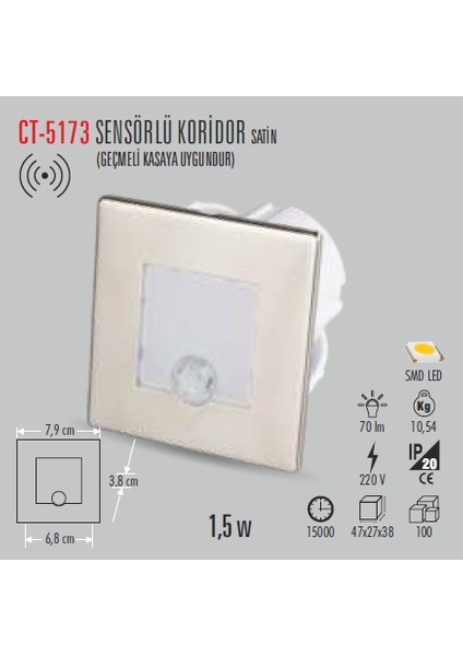 CT-5150 7W Beyaz+Mavi LED Armatür Cata fiyatları