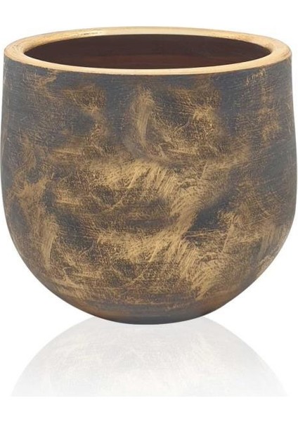 Gri Varaklı Kiremit Saksı 14X11CM