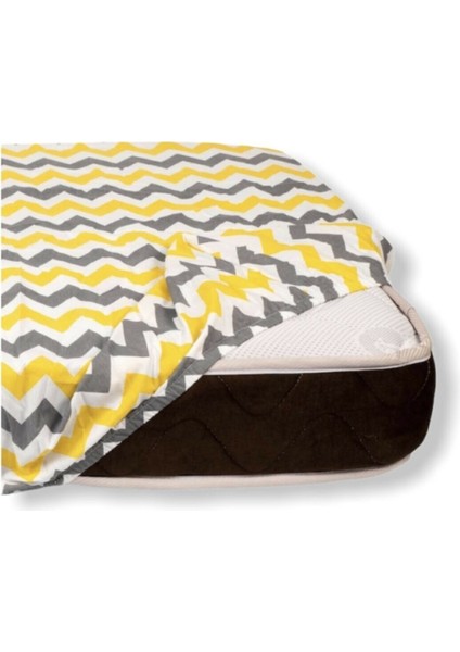 Pamuklu Bebek ve Çocuk Lastikli Çarşaf Sarı Zikzaklı 120X200 fiyatları