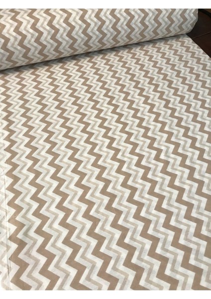 Pamuklu Bebek ve Çocuk Lastikli Çarşaf Kahverengi Zikzaklı 60X120