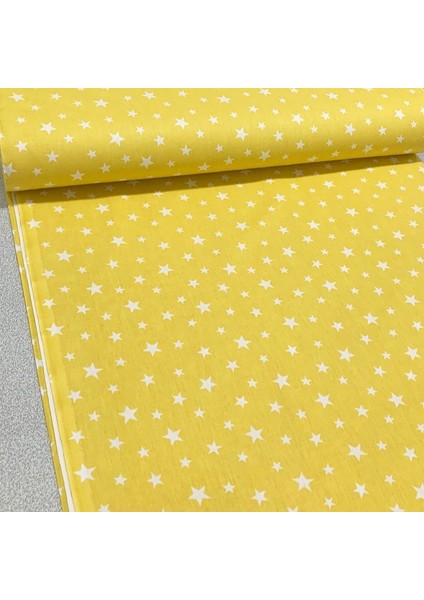 Pamuklu Bebek ve Çocuk Lastikli Çarşaf Sarı Yıldızlı 100X160