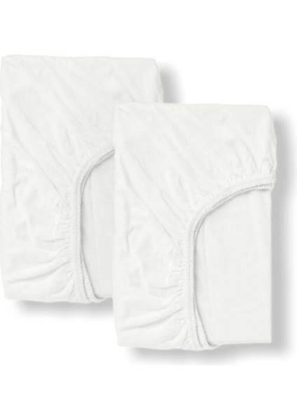 Pamuklu Bebek ve Çocuk Lastikli Çarşaf Beyaz 70X160 (2 Adet)