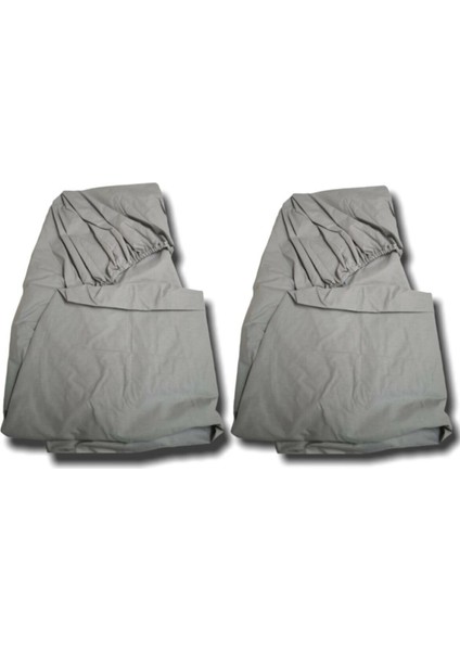 Pamuklu Bebek ve Çocuk Lastikli Çarşaf Gri 70X140 (2 Adet)