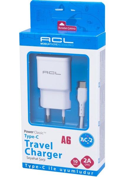 Şarj Aleti Hızlı Şarj Type-C 10W 2.a Ac2
