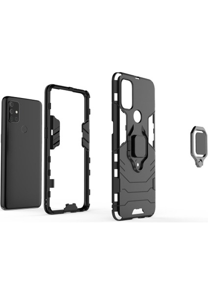 Oneplus Nord N10 Batman Serisi Yüzük Standlı Armor Kılıf - Siyah modelleri