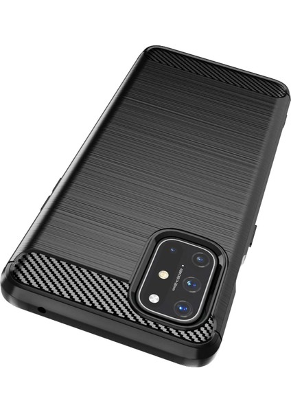 Oneplus 9r Brushed Carbon Fiber Silikon Tpu Kılıf - Siyah