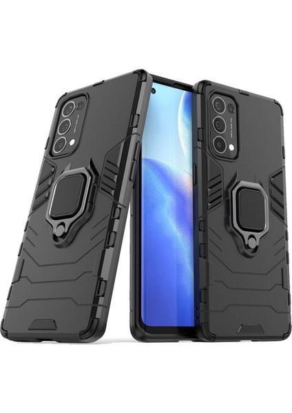 Oppo Reno 5 (5g) Batman Serisi Yüzük Standlı Armor Kılıf - Siyah fiyatları