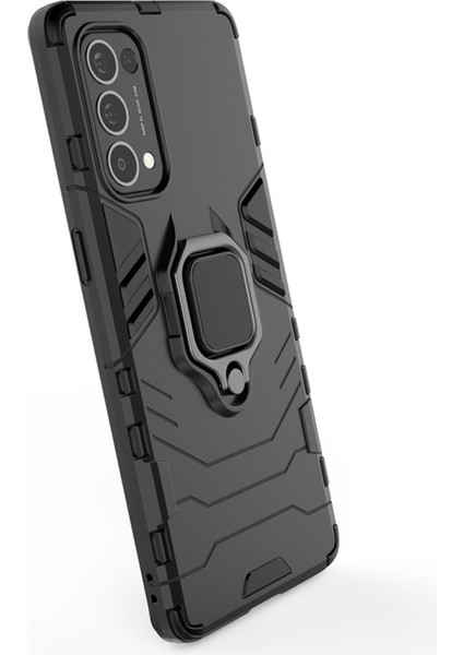 Oppo Reno 5 (5g) Batman Serisi Yüzük Standlı Armor Kılıf - Siyah modelleri