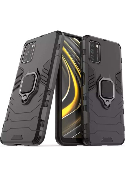 Xiaomi Poco M3 Batman Serisi Yüzük Standlı Armor Kılıf - Siyah fiyatları