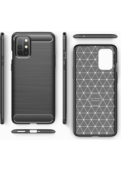 Oneplus 8t Brushed Carbon Fiber Silikon Tpu Kılıf - Siyah