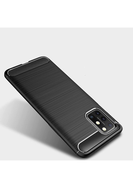 Oneplus 8t Brushed Carbon Fiber Silikon Tpu Kılıf - Siyah