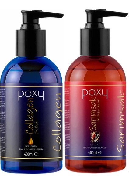 Collagen/ Biotin Özlü Saç Kremi 400 ml & Kapalı Saçlara Özel Sarımsak Özlü Saç Kremi 400 ml