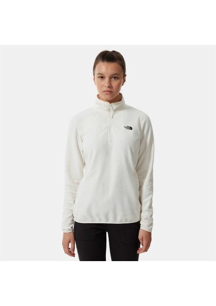 100 Glacier 1/4 Zip Kadın Bej Polar Sweatshirt