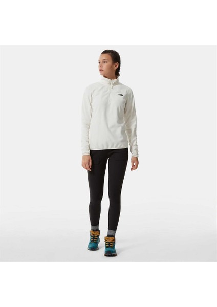 100 Glacier 1/4 Zip Kadın Bej Polar Sweatshirt modelleri