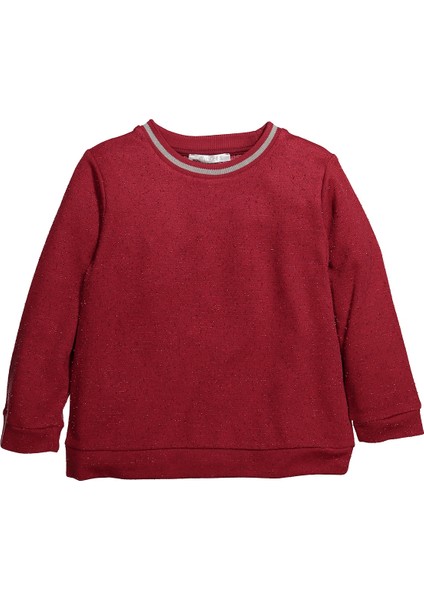 Kız Çocuk Ribanalı Simli Sweatshirt (5 - 12 Yaş )