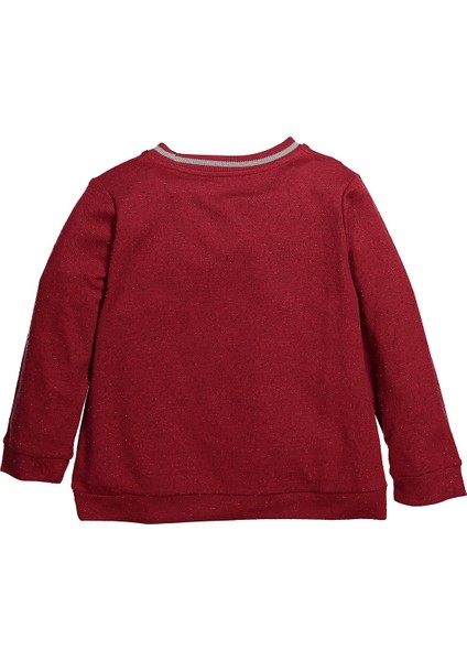 Kız Çocuk Ribanalı Simli Sweatshirt (5 - 12 Yaş )