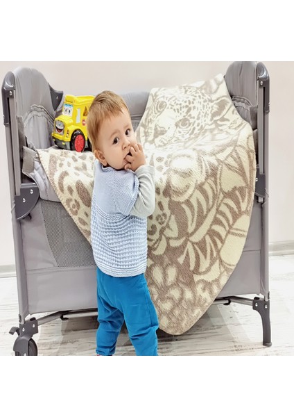 Pamuklu Bebek Battaniyesi Gri Ton