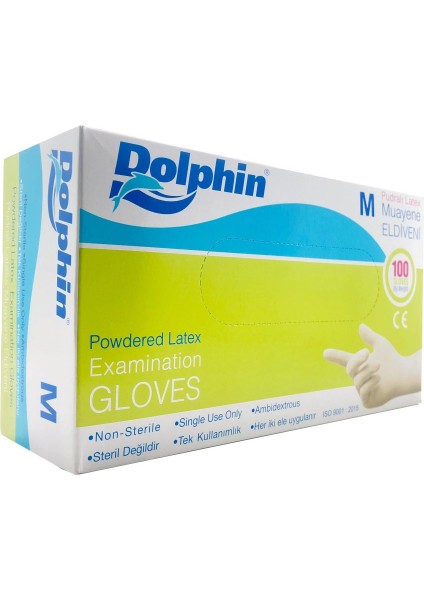 Lateks Eldiven Pudralı - Orta (M) - 100'LÜ