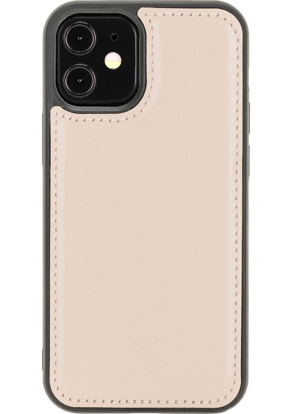 Apple iPhone 12 Mini Lucca Açık Pembe Deri Telefon Kılıfı