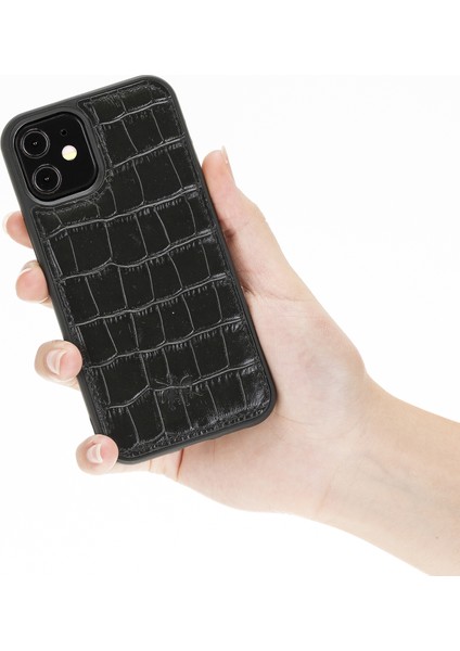 Apple iPhone 12 Mini Lucca Siyah Timsah Deri Telefon Kılıfı indirimleri