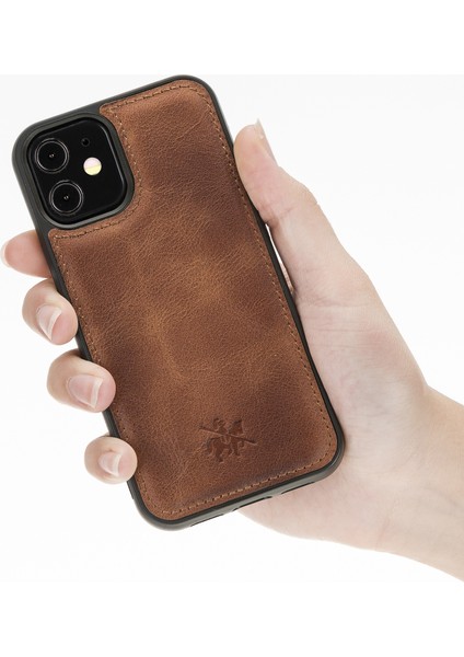 Apple iPhone 12 Mini Lucca Antik Kahverengi Deri Telefon Kılıfı indirimleri