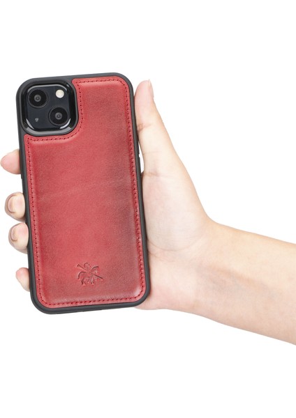 Apple iPhone 13 Mini Lucca Efektli Vişne Deri Arka Telefon Kılıfı indirimleri