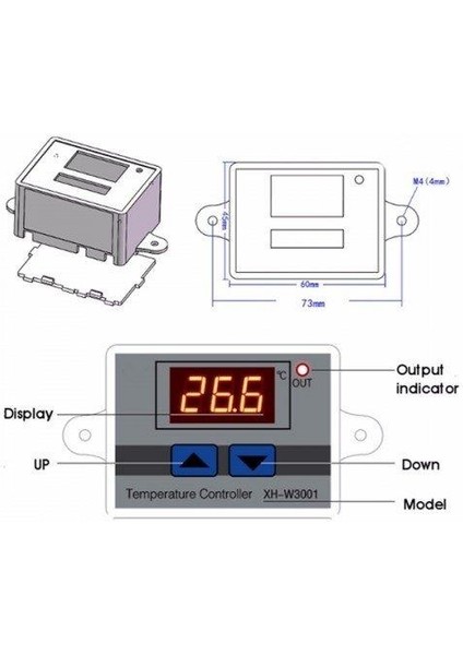 XH-W3001 12V Dc Dijital Termostat