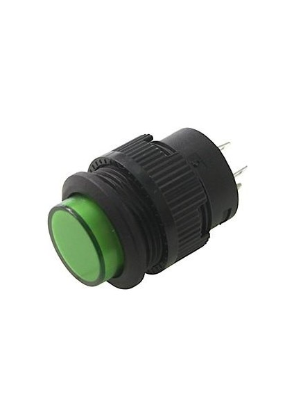 AF180C 16MM Plastik Ledli Kalıcı Buton Yeşil