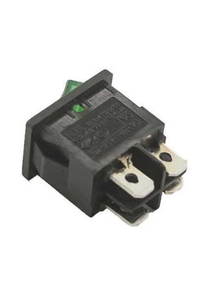 Rl3-4 On-Off Yeşil Işıklı Yazısız Anahtar 4-Pin Kcd1