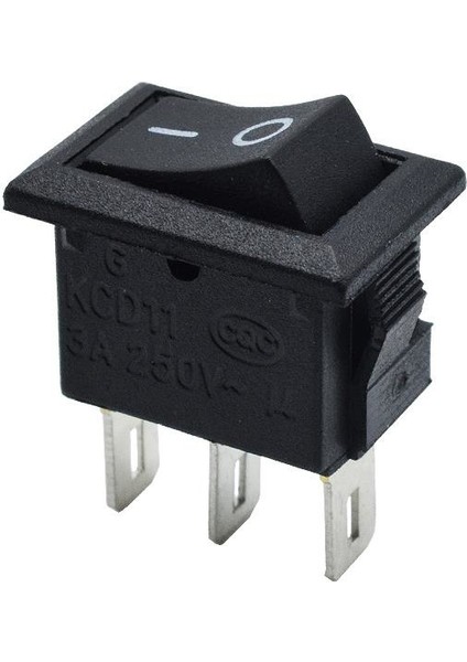 KCD11 3-Pin Mini On-Off Anahtar - Siyah