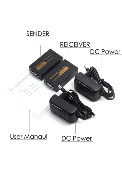 100M VGA Extender - VGA RJ45 CAT5E/6 Üzerinden Sinyal Uzatıcı fırsatları