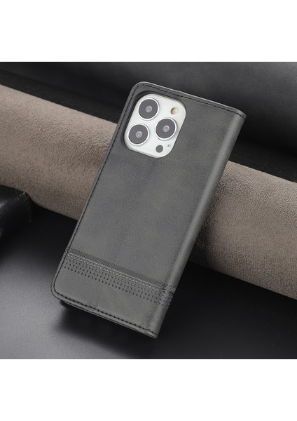 iPhone 13 Pro Max Flip Cüzdan Manyetik Tpu Standlı Kapaklı Siyah (Yurt Dışından)