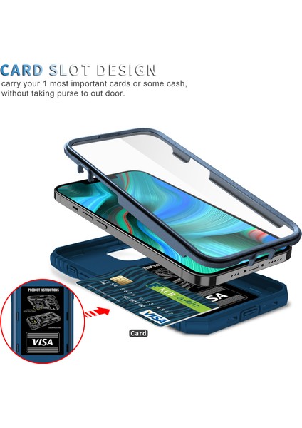 iPhone 13 Pro Max Slayt Lens Kapağı Kart Yuvası Halkalı Standlı Kılıf (Yurt Dışından)