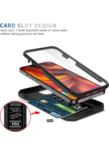 iPhone 13 Slayt Lens Kapağı Kart Yuvası Halkalı Standlı Kılıf (Yurt Dışından)