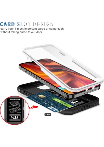 iPhone 13 Slayt Lens Kapağı Kart Yuvası Halkalı Standlı Kılıf (Yurt Dışından)