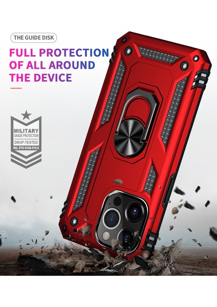 iPhone 13 Pro Çift Katmanlı Halkalı Standlı Kılıf (Yurt Dışından) indirimleri