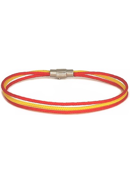 Sarı Kırmızı Aşk 3 Sıralı Ip Bileklik, Özel Tasarım