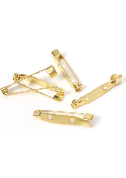 25 Adet 2cm Altın Sarısı / Gold Renk Metal Broş Iğnesi
