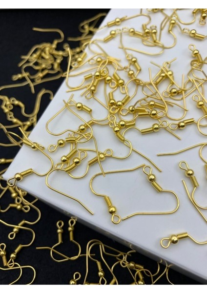 100 Adet Gold Renk - Altın Sarısı Renk Küpe Kancası,çengelli Küpe Klipsi,küpe Yapım Malzemesi fiyatları