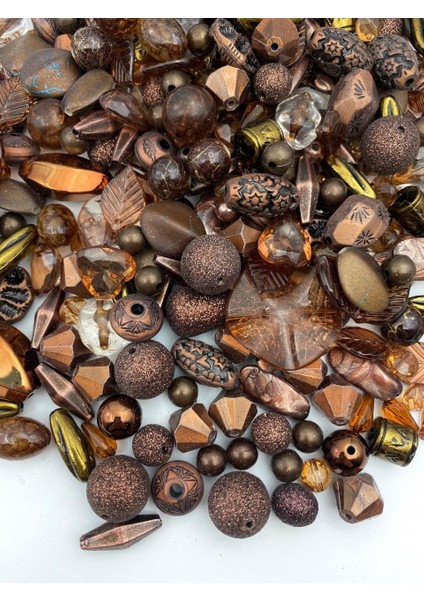 Bileklik,kolye,anahtarlık,takı Yapımı Için Kahverengi Tonlarında Karışık Plastik Boncuk (250 Gram) fiyatları