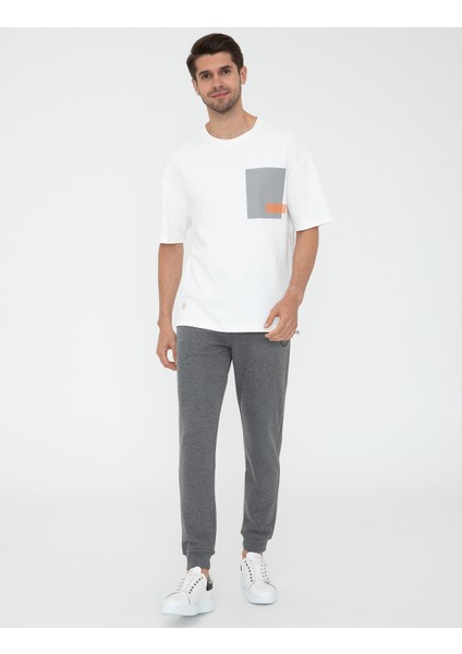 Erkek Ekru Oversize Bisiklet Yaka Tişört 50240516-VR019 fırsatları