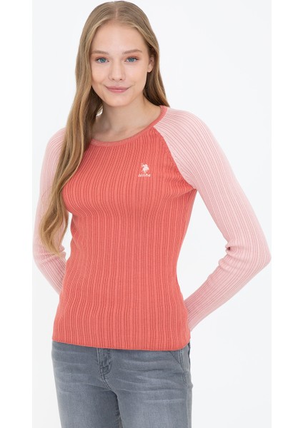 Kadın Kiremit Triko Kazak