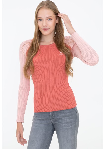 Kadın Kiremit Triko Kazak modelleri