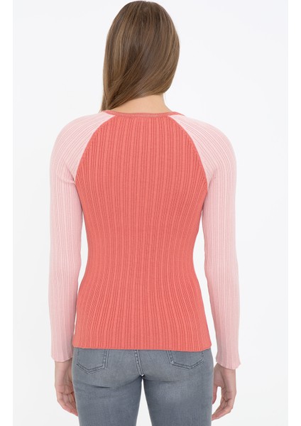 Kadın Kiremit Triko Kazak fırsatları