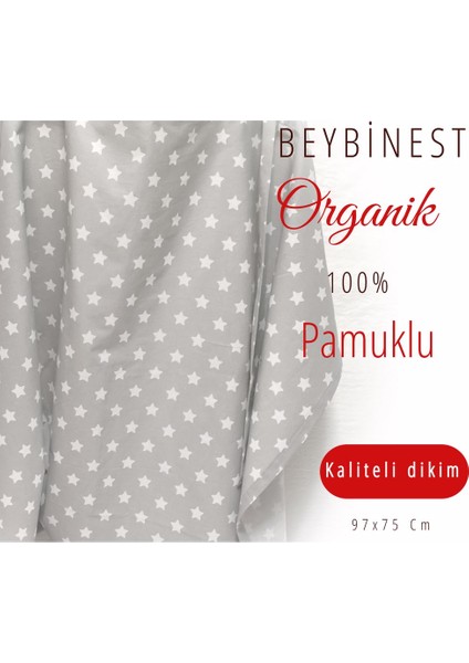 Balenli Gri yıldızlar Emzirme önlüğü 100x80 cm modelleri