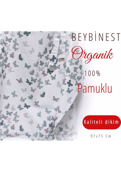 Balenli Yeşil kelebekler Emzirme önlüğü 100x80 cm Emzirme Örtüsü modelleri